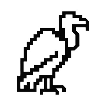 PNG Pixelated vulture outline illustration.