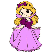 Fototapeta premium cute chibi princess vector design