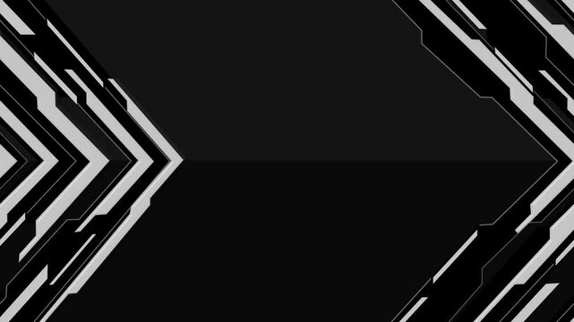 Abstract geometric arrow shapes pointing right on dark background animation
