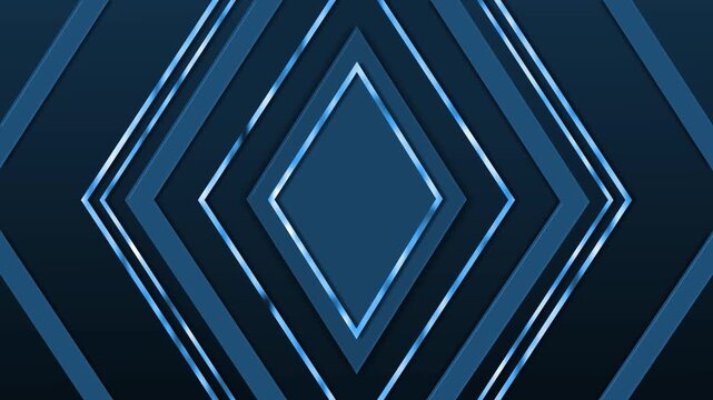 Luxurious geometric diamond pattern with layered dark and black panels and thin metallic background animation