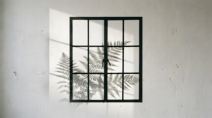 Obraz premium Fern and window shadows on wall