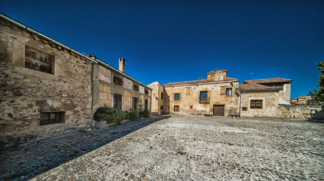 Street Scene, Traditional Architecture, Pedraza Medieval Village, Segovia, Castilla y Leon, Spain, Europe
