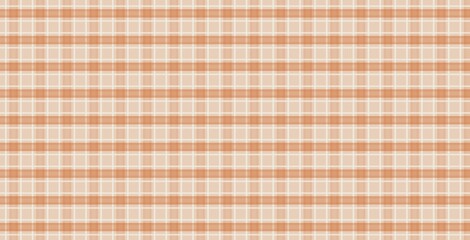 Orange autumn seamless plaid print background, gingham check abstract geometric retro banner, wide horizontal © Kati Moth