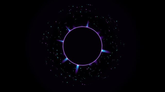 Futuristic Neon Circular Audio Equalizer Motion Graphic Loop