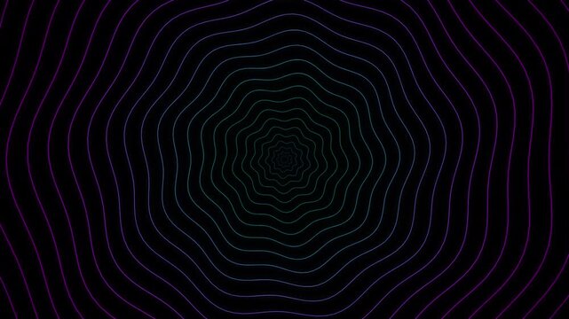 Abstract Concentric Wavy Line Hypnotic Tunnel Motion Graphic Loop