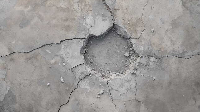 Spalled and Cracked Concrete Surface Showing Commercial Property Deterioration
