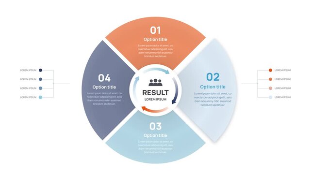Four Step Circular Infographic Template With Numbered Segments