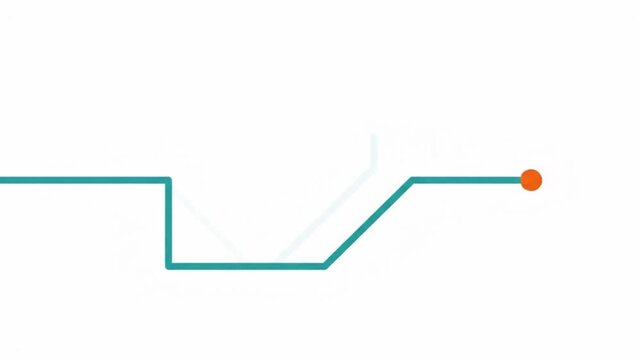 Minimalist teal geometric line element on a white background