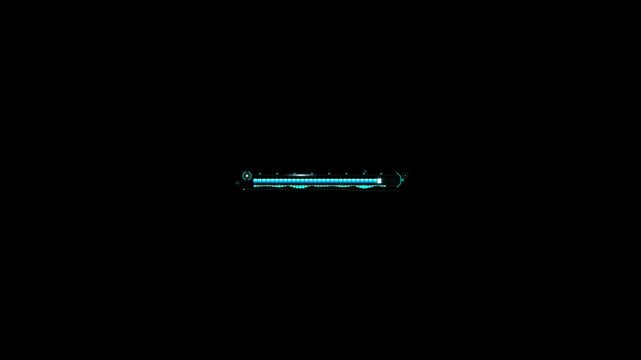 Seamless looping blue digital data transfer loading bar animation for futuristic technology HUD interface motion graphic 4K animation