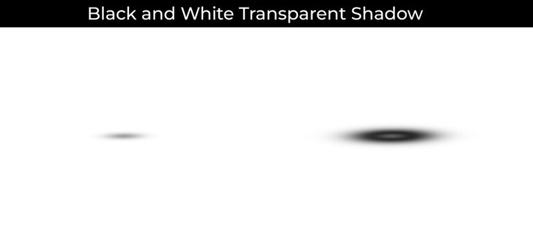black oval shadow effect vector set isolated on transparent