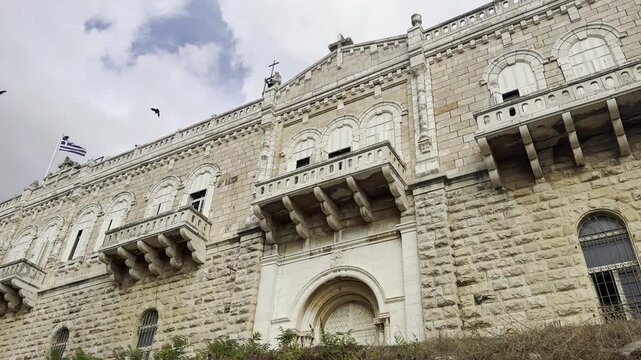 Jerusalem, Israel, 26 September 2026. View of the historic Patriarchal School of Sion on Mount Zion, an Orthodox Christian educational institution of the Greek Orthodox Patriarchate of Jerusalem.
