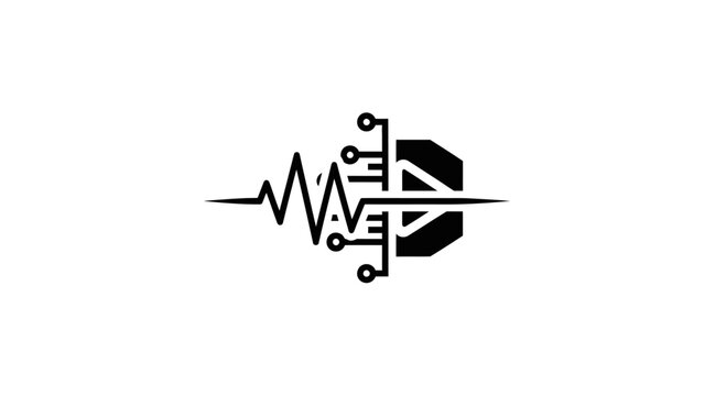 Abstract Digital Waveform and Circuit Board Icon