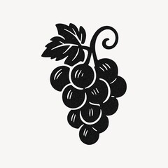 Fototapeta premium Vintage grape illustration silhouette