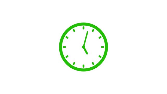 Minimalist Clock Isolated Animation on white Background, A simple clock isolated