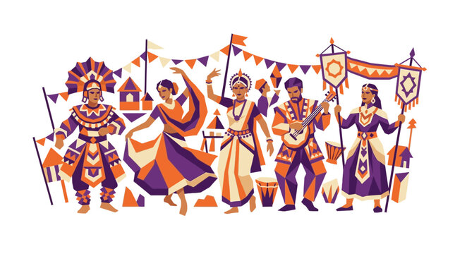 Indian Folk Dancers and Musicians Celebration