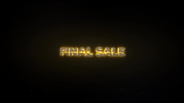 Bold FINAL SALE text shattering into porcelain fragments that reveal glowing golden kintsugi seams, floating gold dust and drifting ash particles, luxury sale typography, seamless loop, promo video
