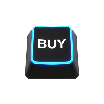Glowing Blue Buy Button Keyboard Key PNG