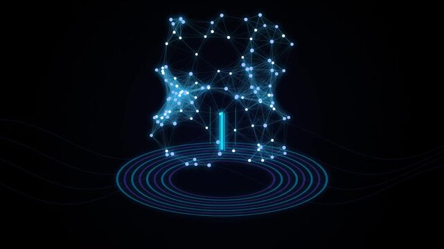 Abstract Holographic AI Cybernetic Brain Core Loop Seamless Loop