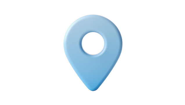 3D blue map pin location marker, isolated on transparent background