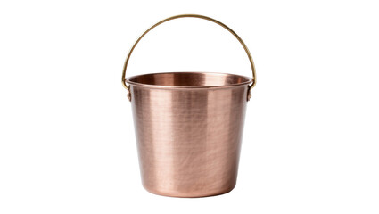 Small hammered copper bucket with brass handle, isolated on transparent background © Nina