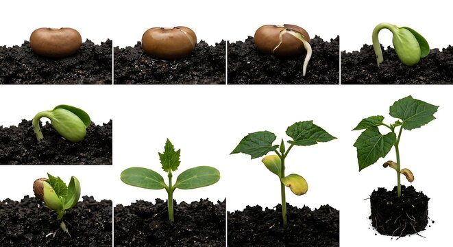 8 Growth Stages of a Dicot Seedling