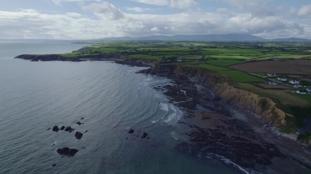 Ireland Amazing Aerials autumn light ebbing tides and dramatic seascape Copper Coast Waterford Ireland epic locations