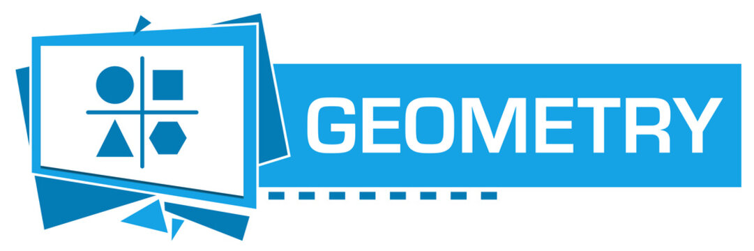 Geometry Blue Squares Triangles Text Horizontal 