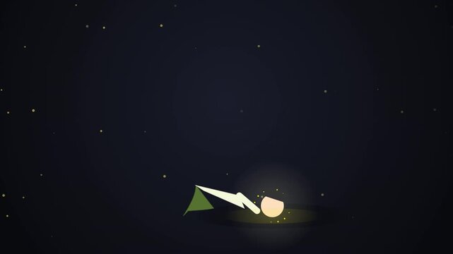 Minimalist Muslim Man Praying Sujud Position 2D Motion Graphics Animation
