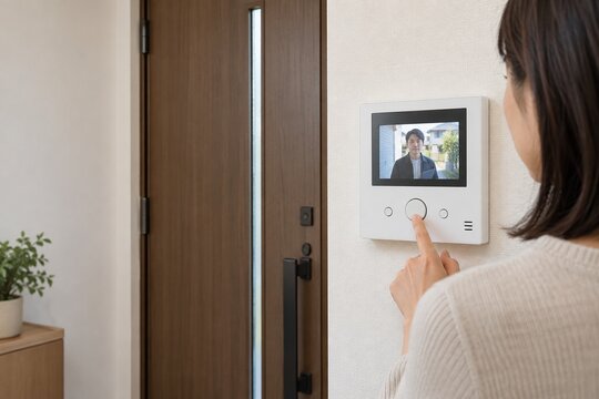 訪問者をインターホンで確認して不審な訪問への不用意な応対を防ぐ