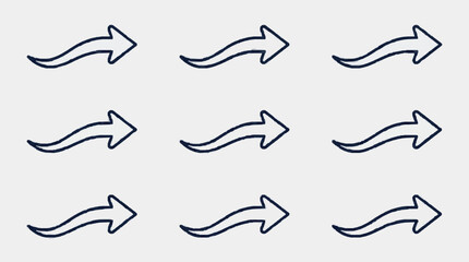 Fototapeta premium Curved Arrows Set Showing Directional Flow and Movement