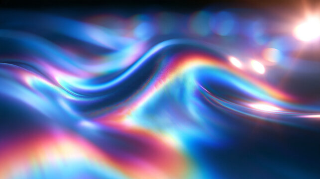 Holographic Iridescent Wavy Texture with Prism Light Effect