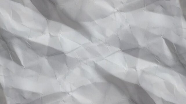 Crumpled white paper texture background stop motion animation