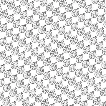 Durian king fruits seamless pattern doodle on white background