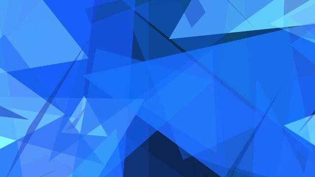 Blue overlapping geometric triangles with color shifting effect for corporate presentations