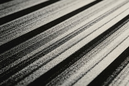 A close-up of a diagonal striped textured surface with alternating dark and light granular bands, forming a monochrome geometric pattern.