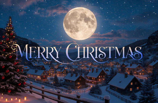 Merry Christmas Celebration Background with Christmas Tree, Gifts and Festive Holiday Decorations