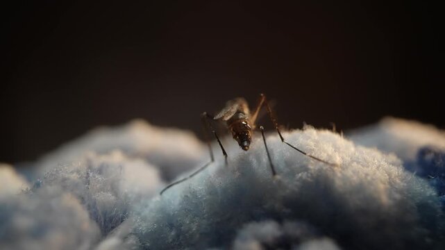 ⭐ Title terbaik:
Macro Mosquito on Plush Fabric Surface &mdash; High-Detail Insect Close-Up
