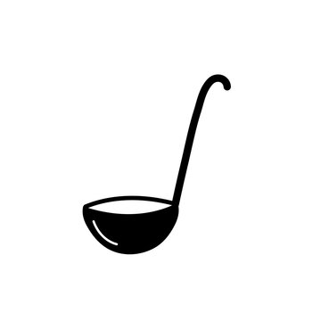Kitchen soup ladle utensil icon vector illustration