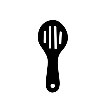 Kitchen slotted spoon utensil icon vector illustration