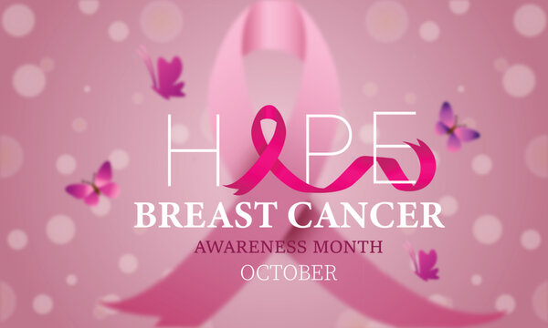 breast cancer awareness campaign banner with ribbon