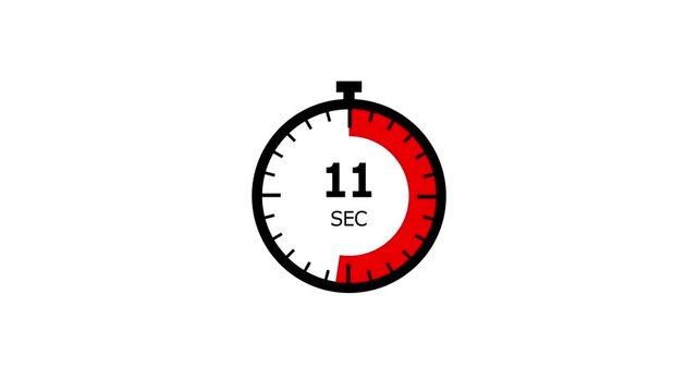 11 Sec clock icon animation. 11 Second animation on black background and creating a stunning 4k animation.