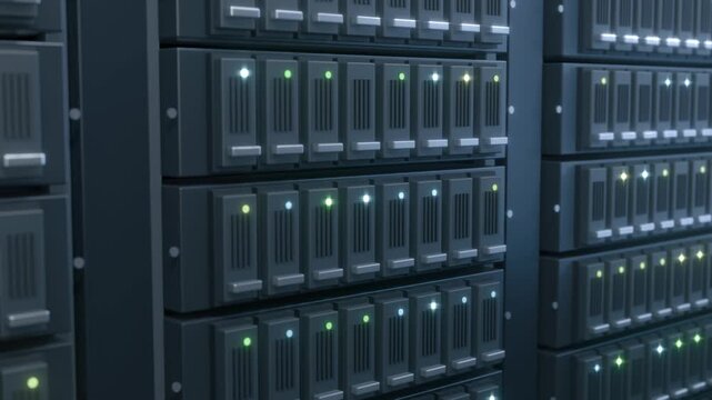 Led lights data center digital data technology big data visualization bg able to loop endless 4k