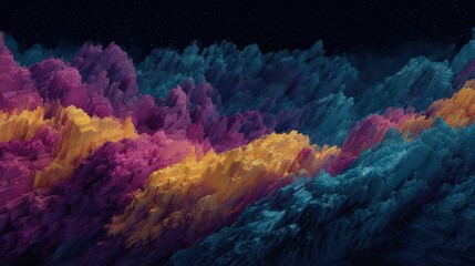 Fototapeta premium Abstract swirling luminous cloudscape of vibrant magenta, coral, and lavender tones, dynamic particle flow, futuristic data visualization.