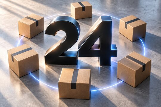 Cyber Monday 24 Hour Shopping Event with Shipping Boxes