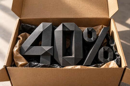 Cyber Monday 40 Percent Discount Delivered in Shipping Box