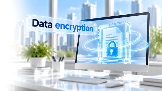 Data Encryption and Cybersecurity Concept for Digital Information Protection