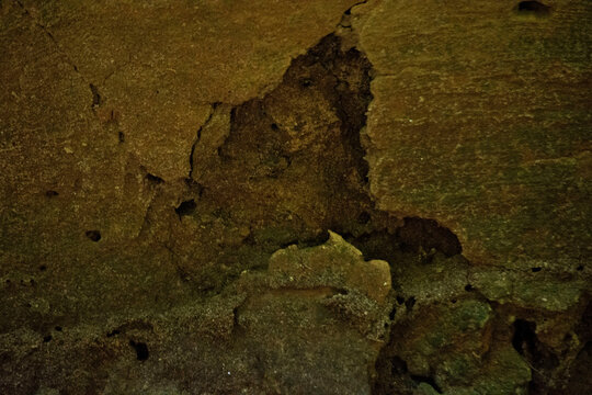 Cracked Weathered Wall Surface with Peeling Plaster Texture