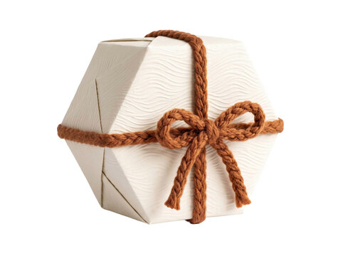 Hexagonal Gift Box With Brown Twine