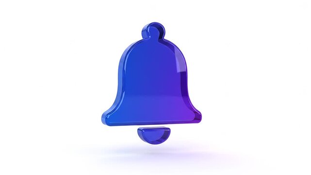 3D Glossy Blue Purple Notification Bell Icon Animation