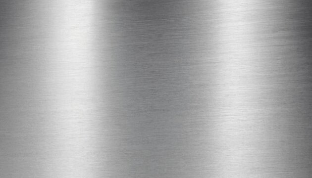Brushed stainless steel metal texture background with horizontal grain and shiny reflective surface